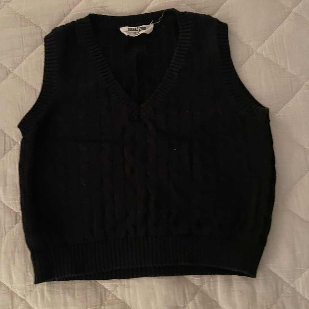 Double Zero Black V-Neck Sweater Vest